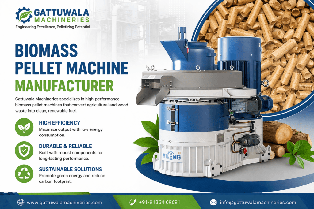Gattuwala biomass pellet machine manufacturer