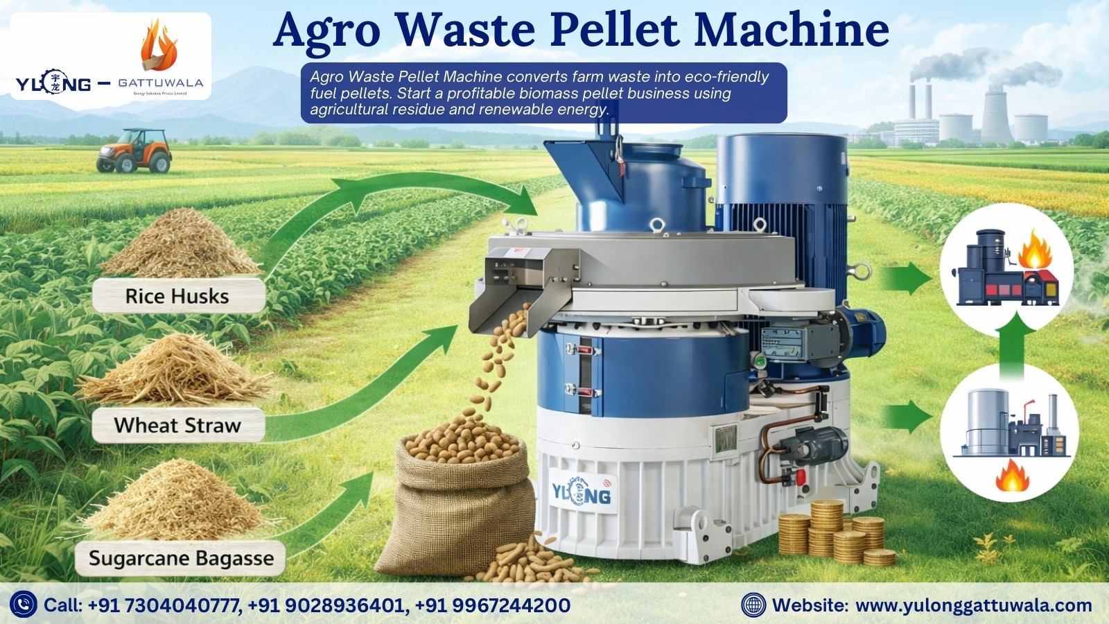 Agro Waste Pellet Machine